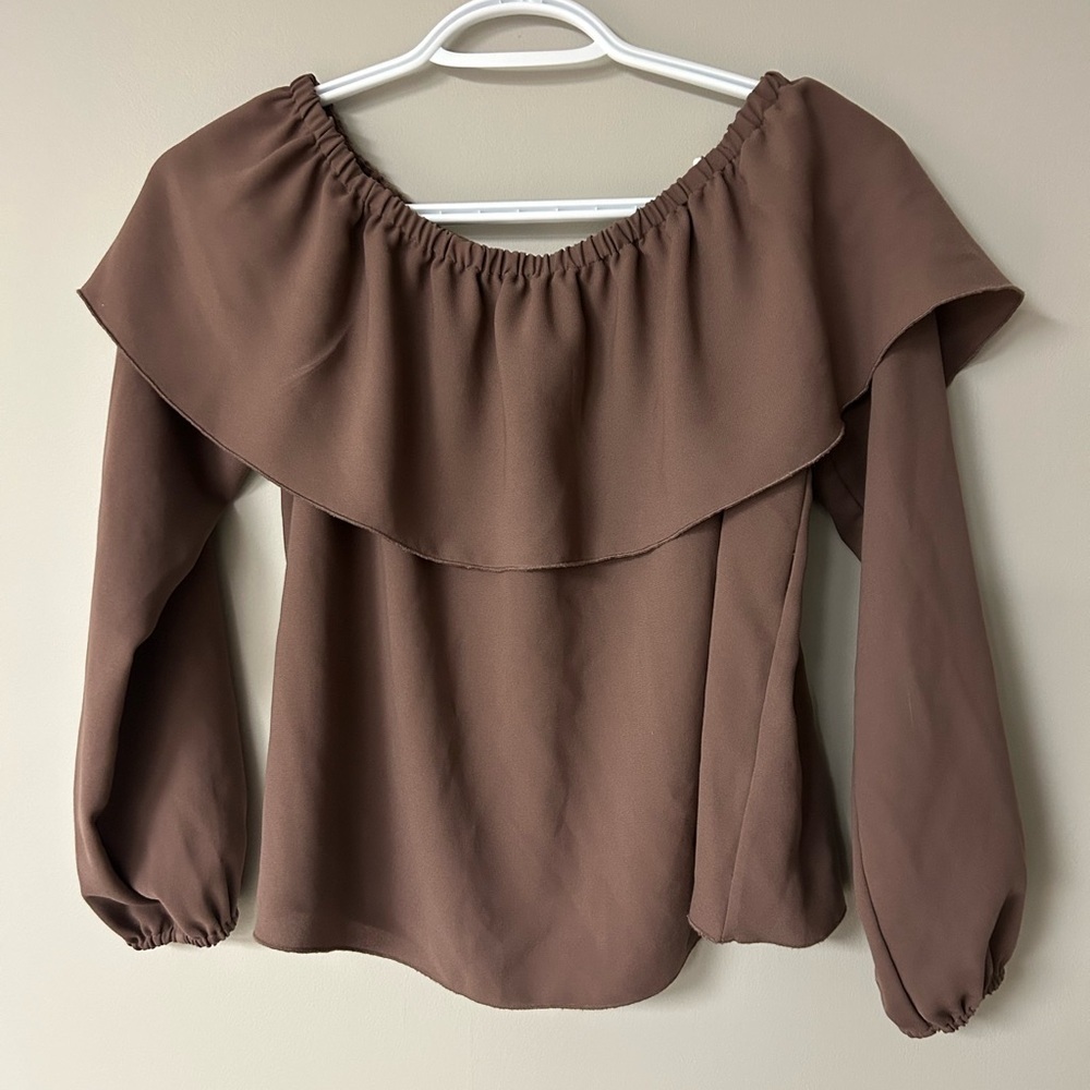 Wilfred Morel Off The Shoulder‎ Brown Blouse